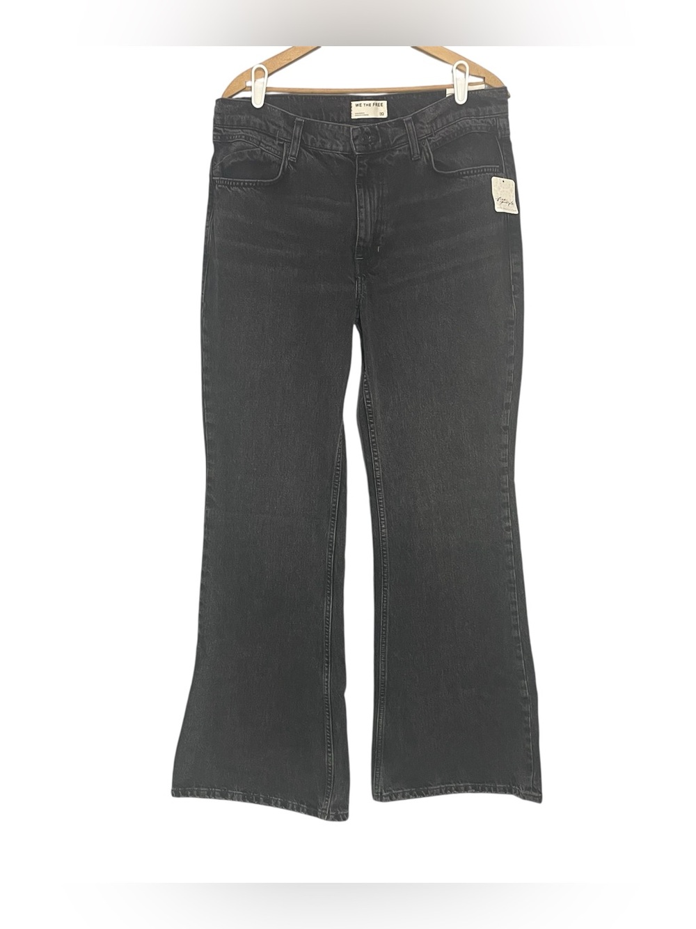New We The Free People West Coast Relaxed Flare Jeans Berry Black Size 32 33 NWT